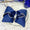 Navy with white moonstitch hair bow