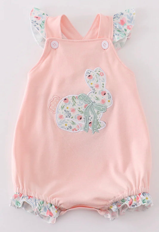 Pink floral bunny bubble