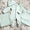 Sage green picot trim bib- INCLUDES EMBROIDERY