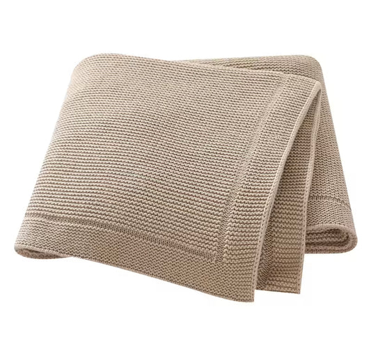 Khaki knit blanket