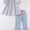 Blue gingham pumpkin girls pant set