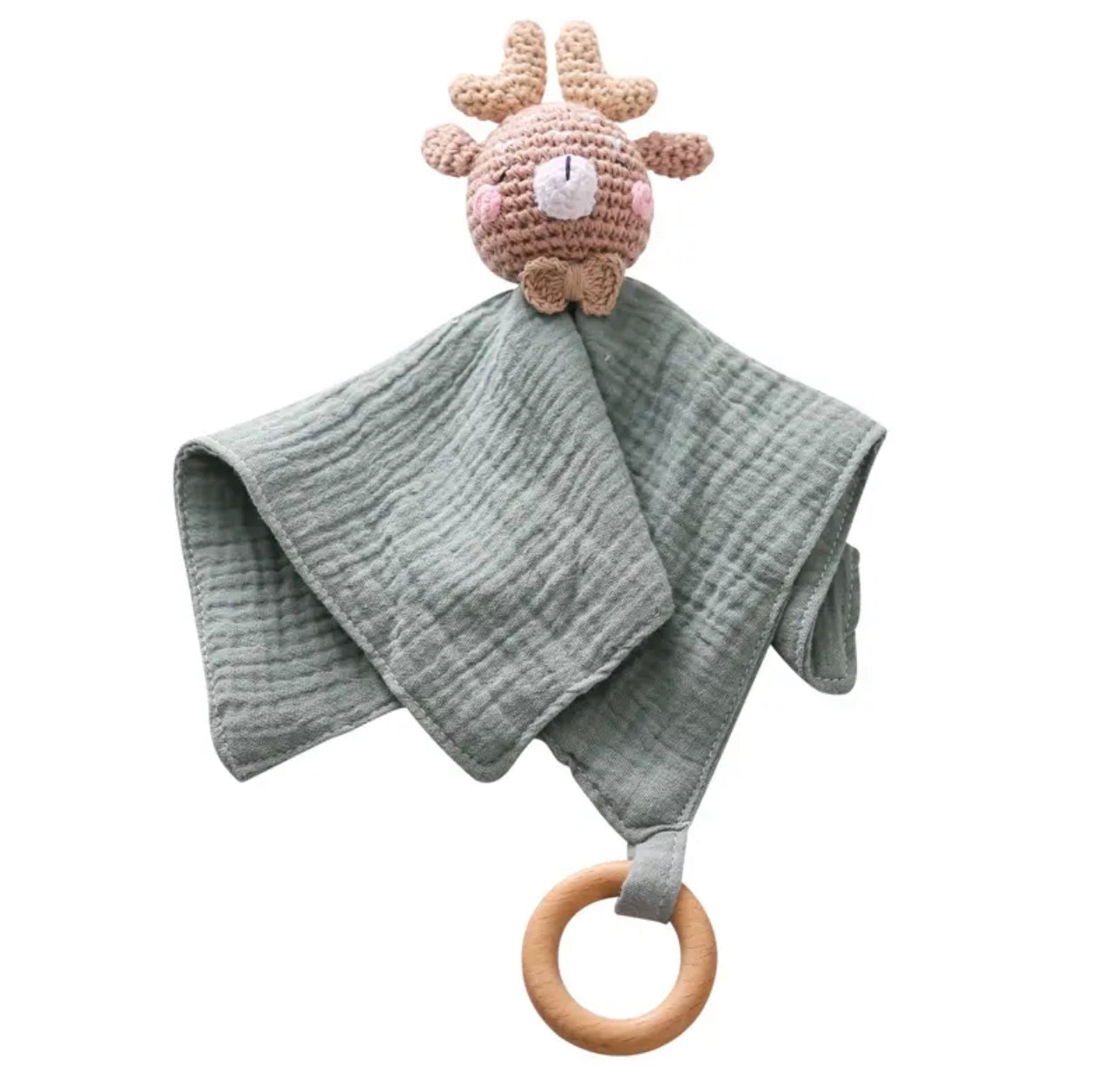 Animal lovey with teether