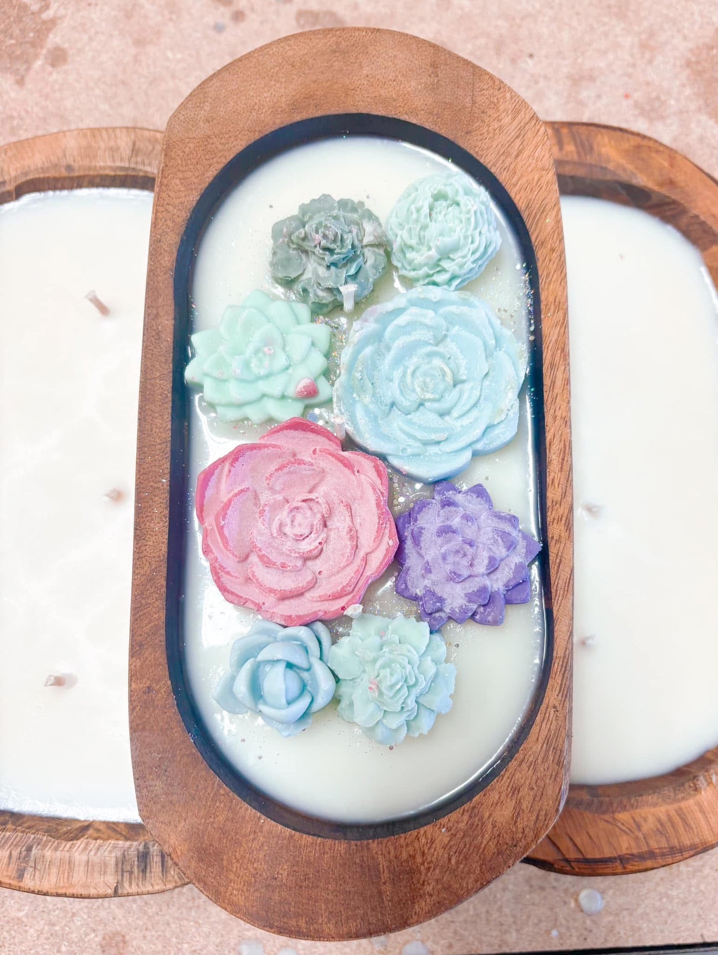 Succulent dough bowl candle