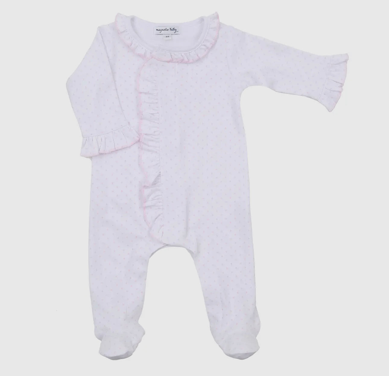 Dot ruffle footie