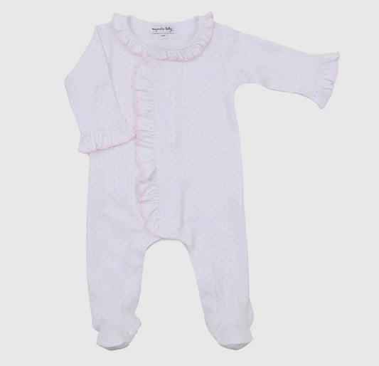 Dot ruffle footie