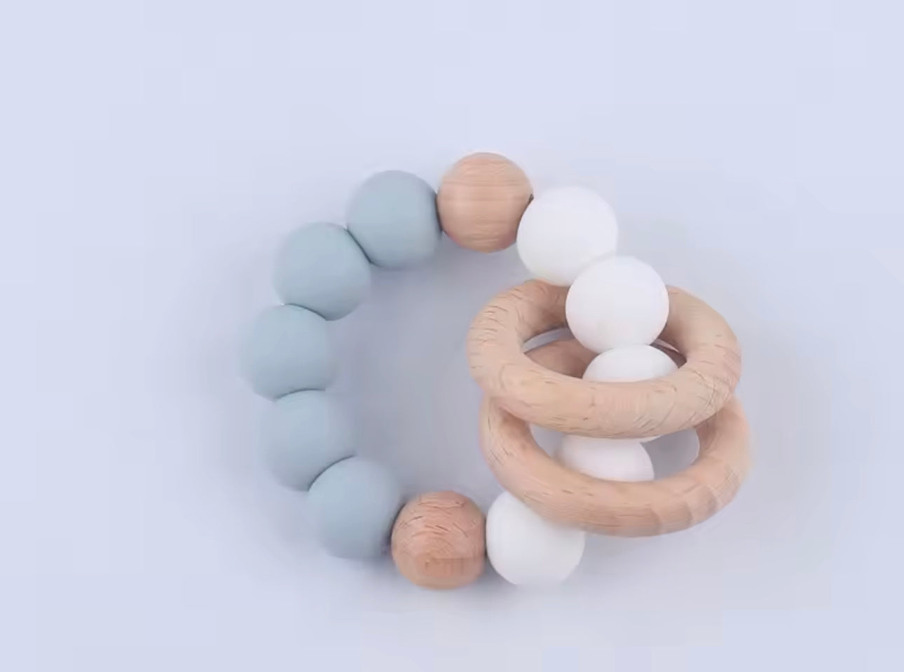 Wood & silicone teether ring