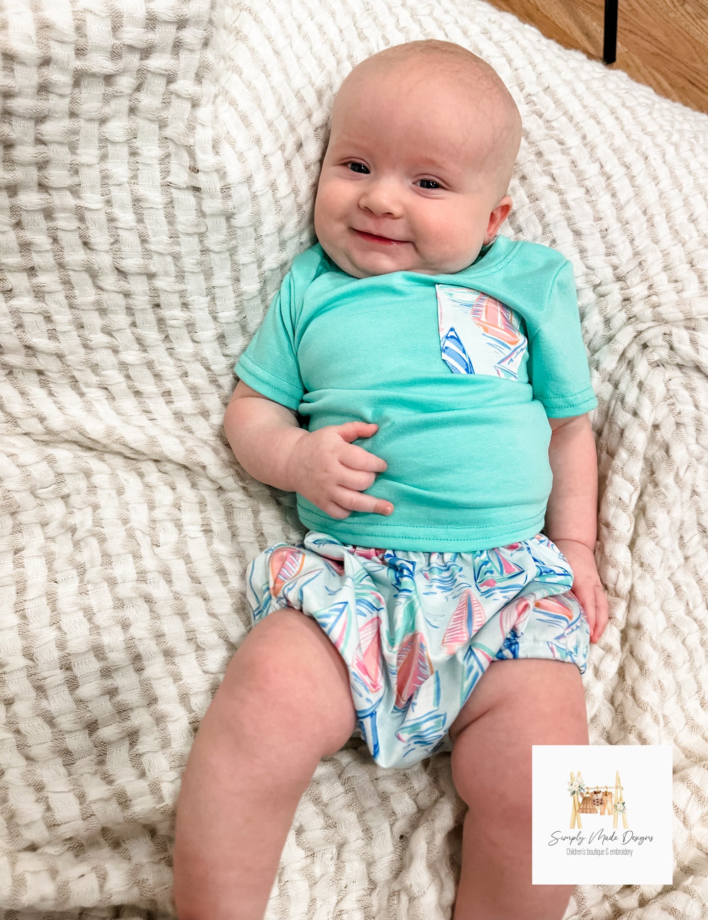 Boys bloomer sailboat set