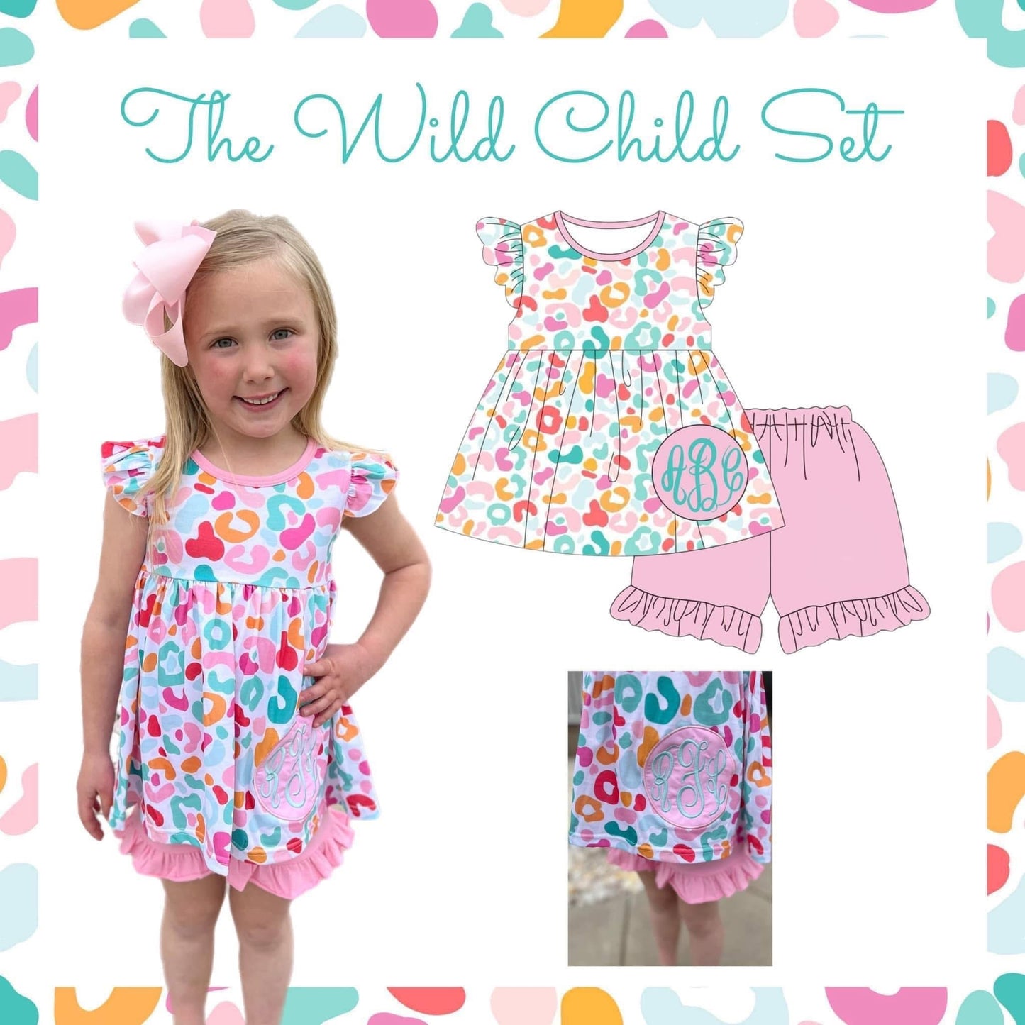 Wild child set- includes monogram