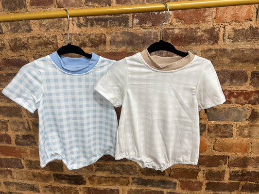 Gingham bubble- Embroidered
