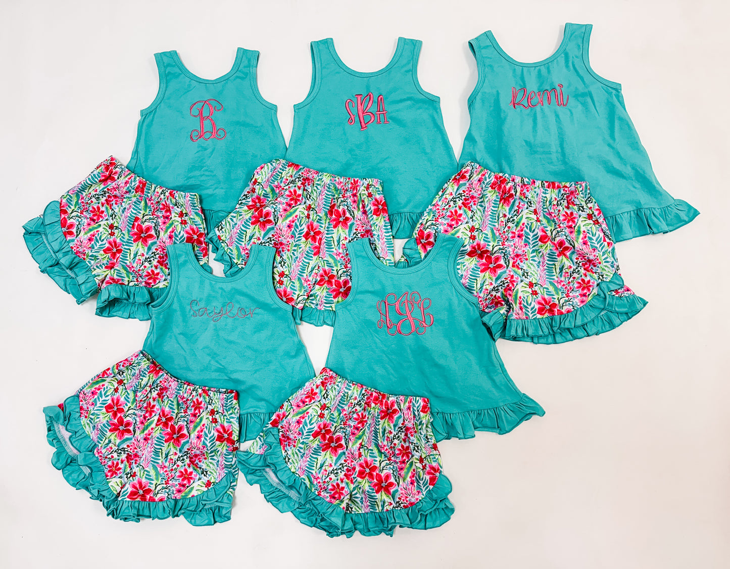 Bow back short set +$5 for embroidery