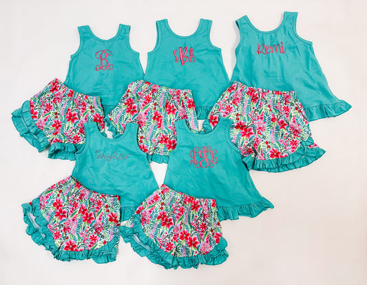 Bow back short set +$5 for embroidery
