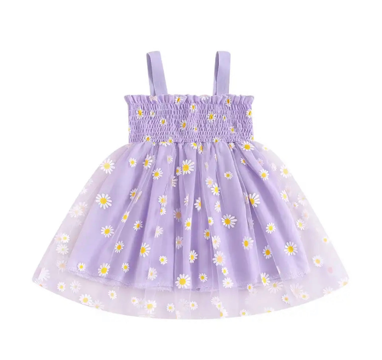 Purple floral twill dress
