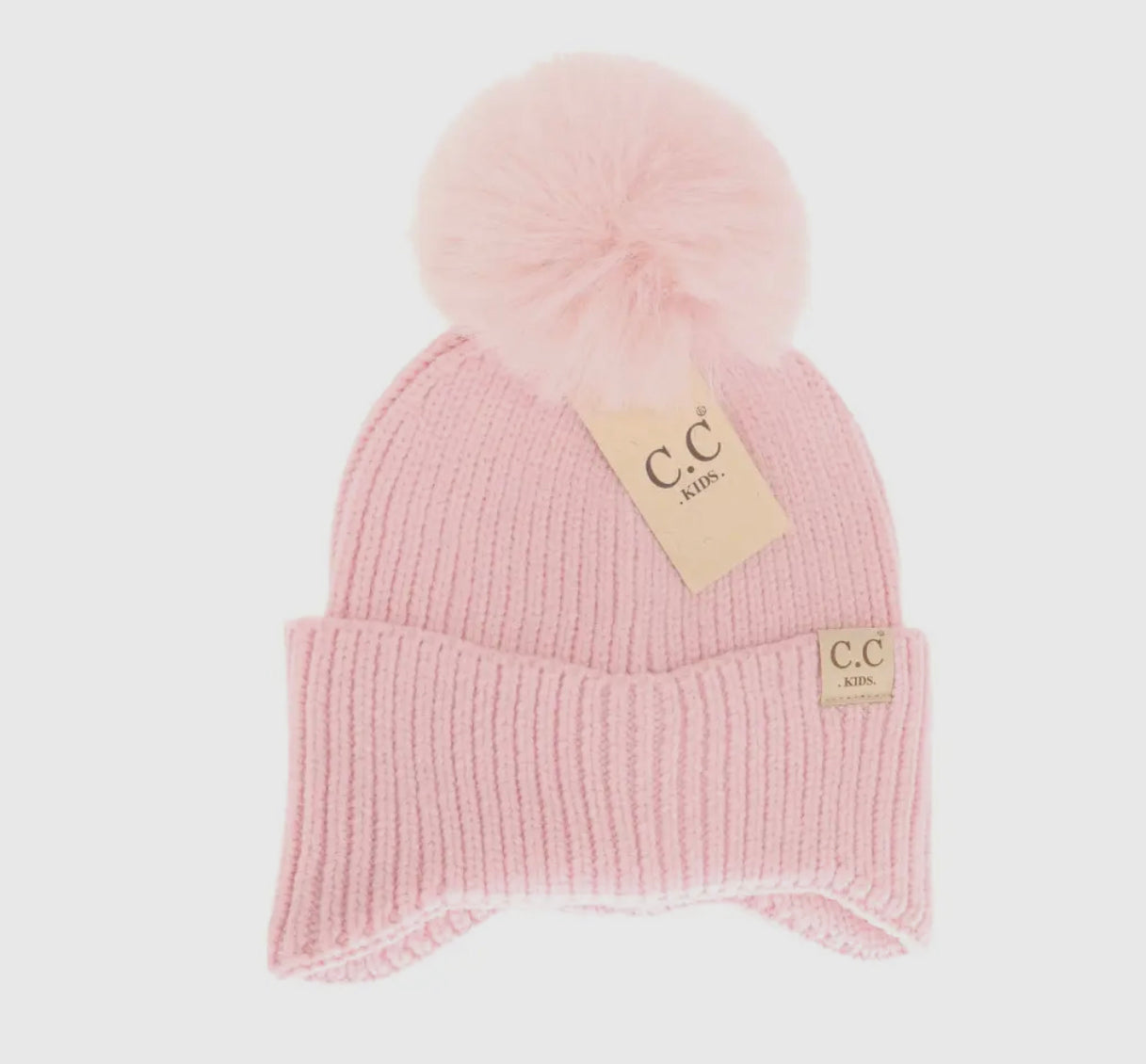 Kids ear pom beanie