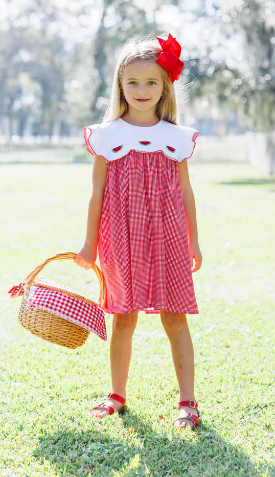 Watermelon scallop dress