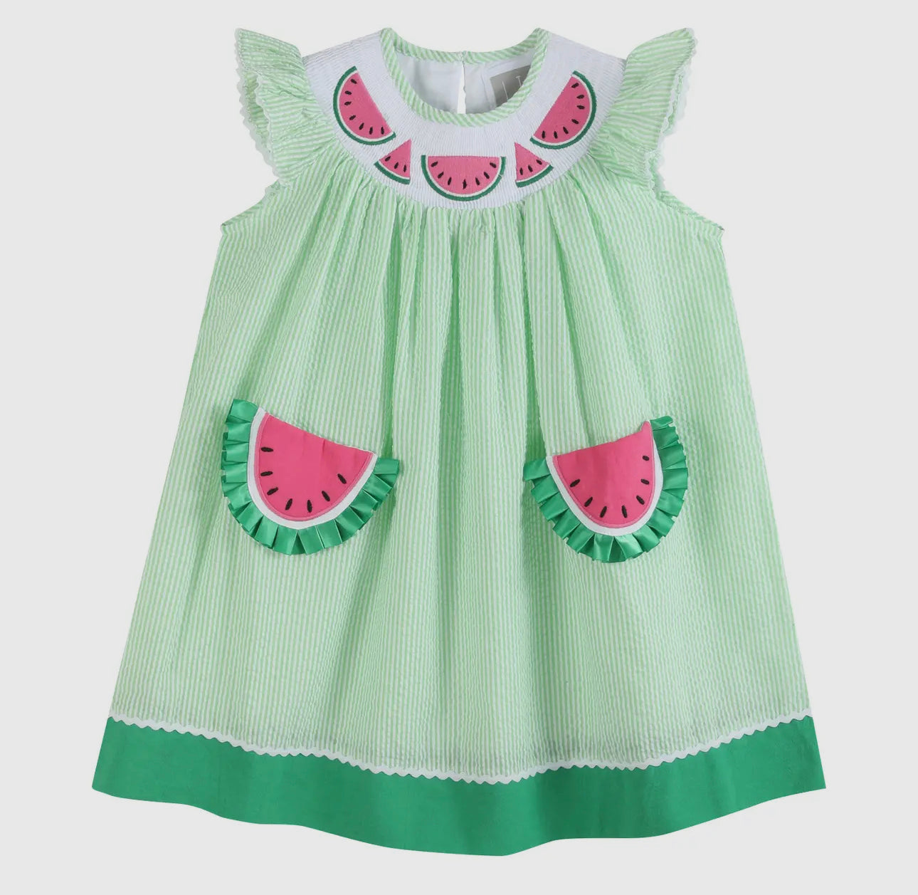 Green Watermelon smocked dress