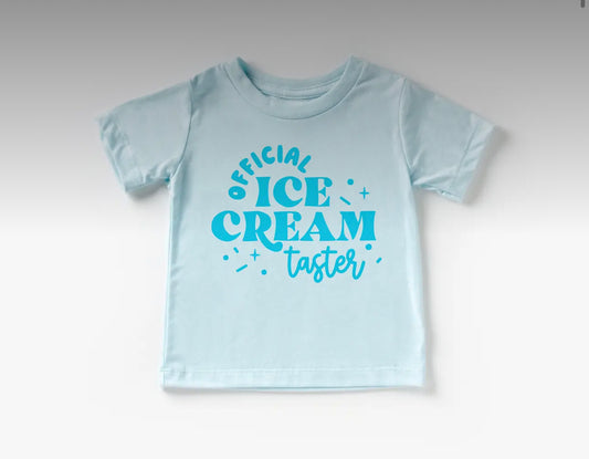 Official ice cream tester blue tee