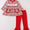 Red Santa plaid girl set
