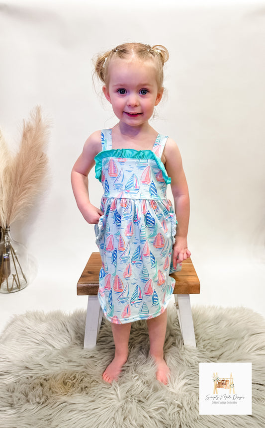 Sailboat girls dress