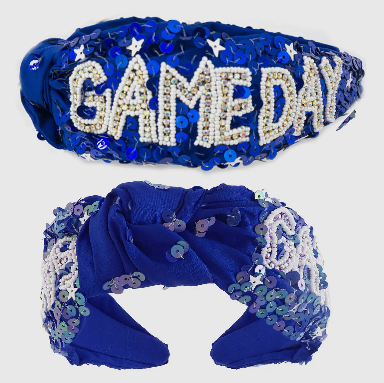 Blue/white game day headband