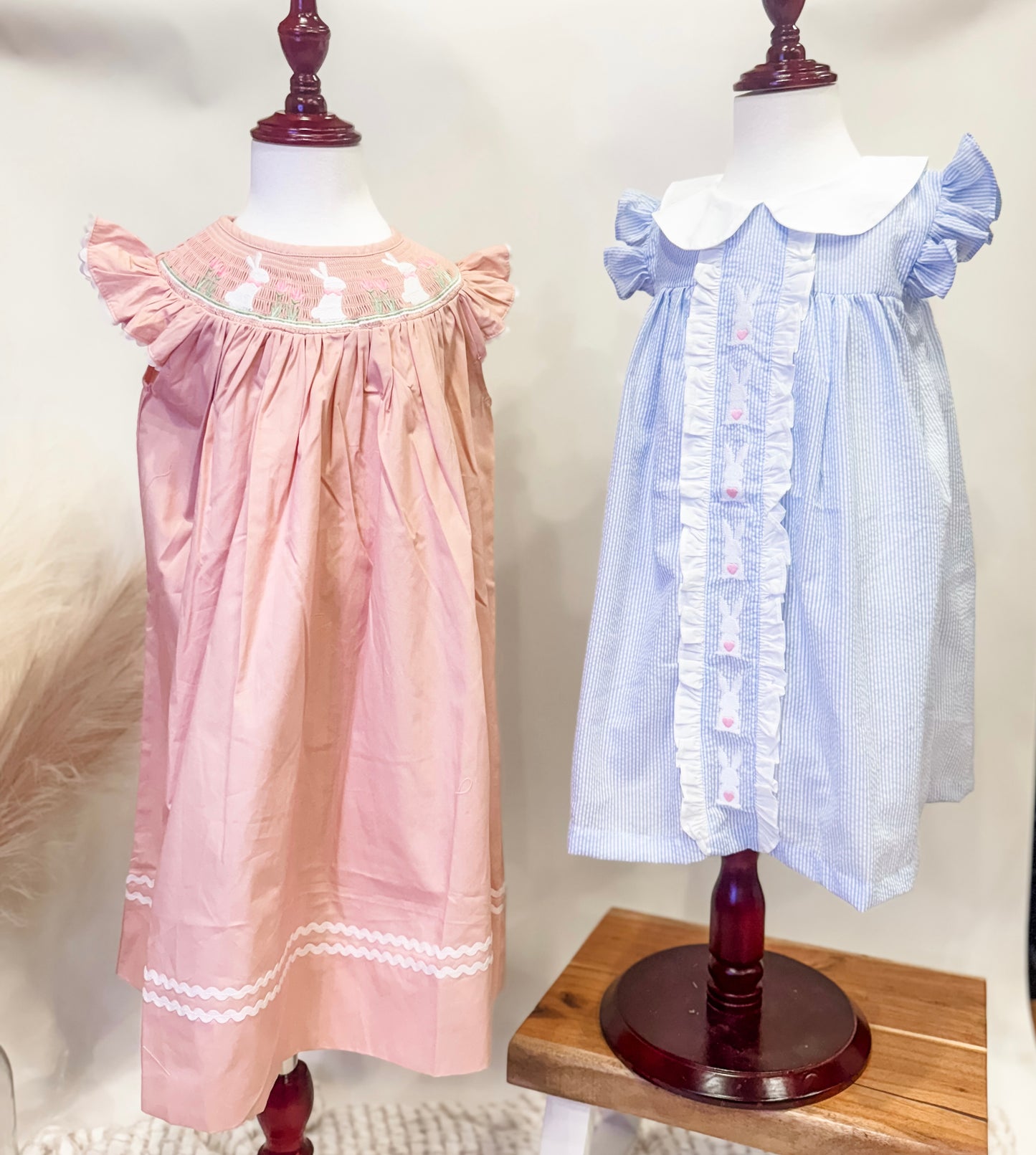 Pink smocked Easter dress