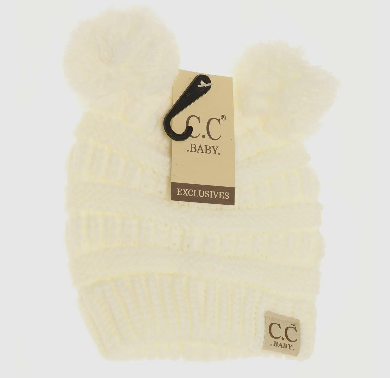 Baby double pom beanie