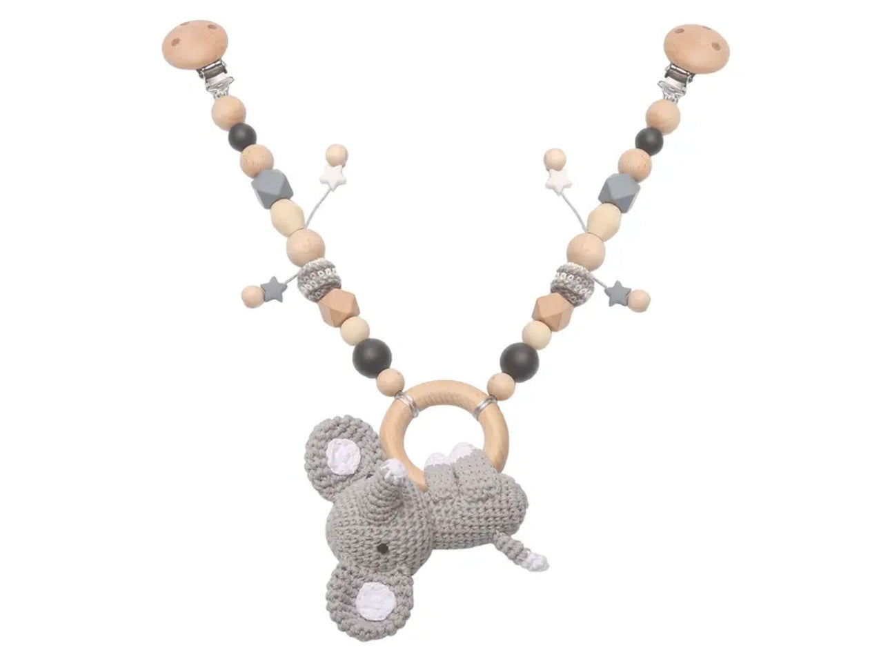 Wooden baby hanger clip