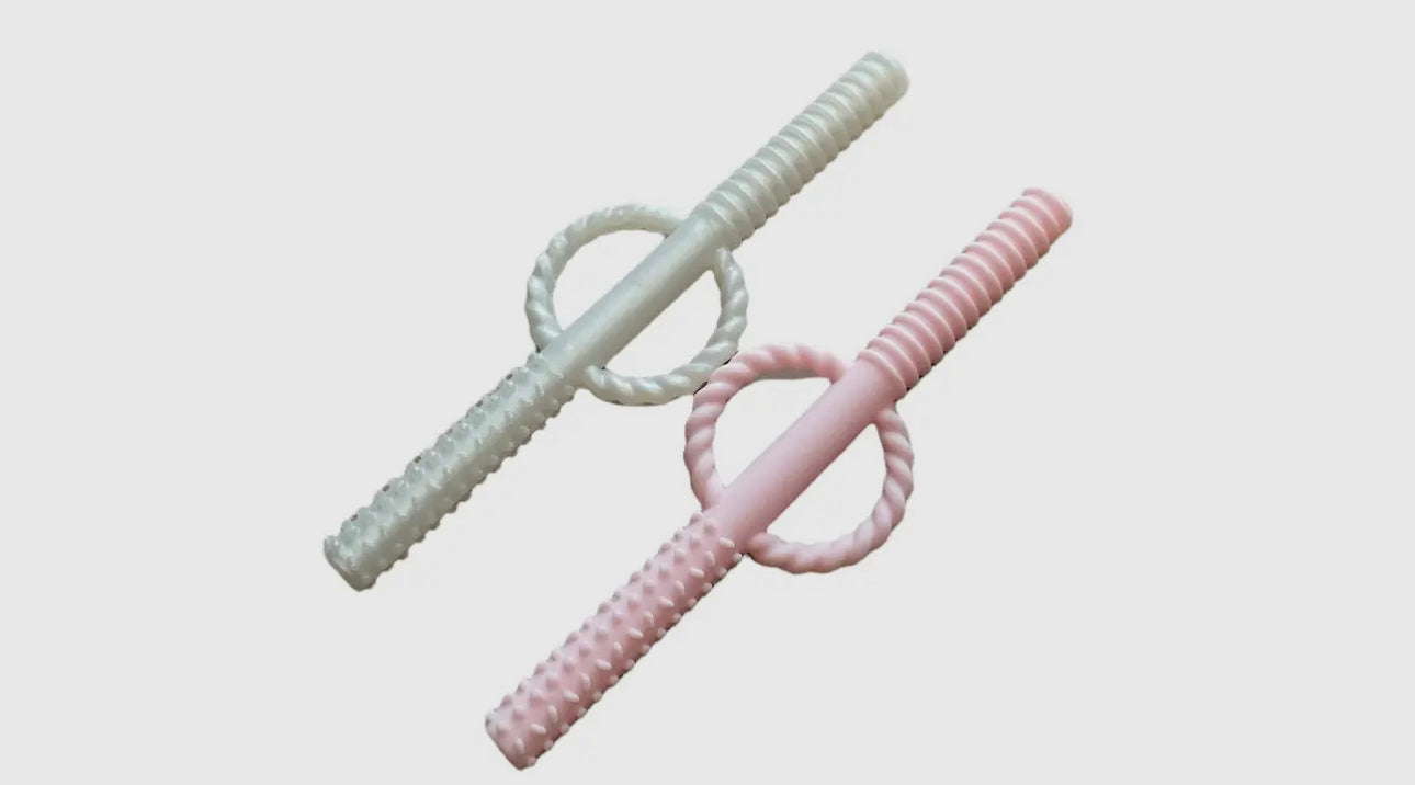 Three hearts teething tube teether set