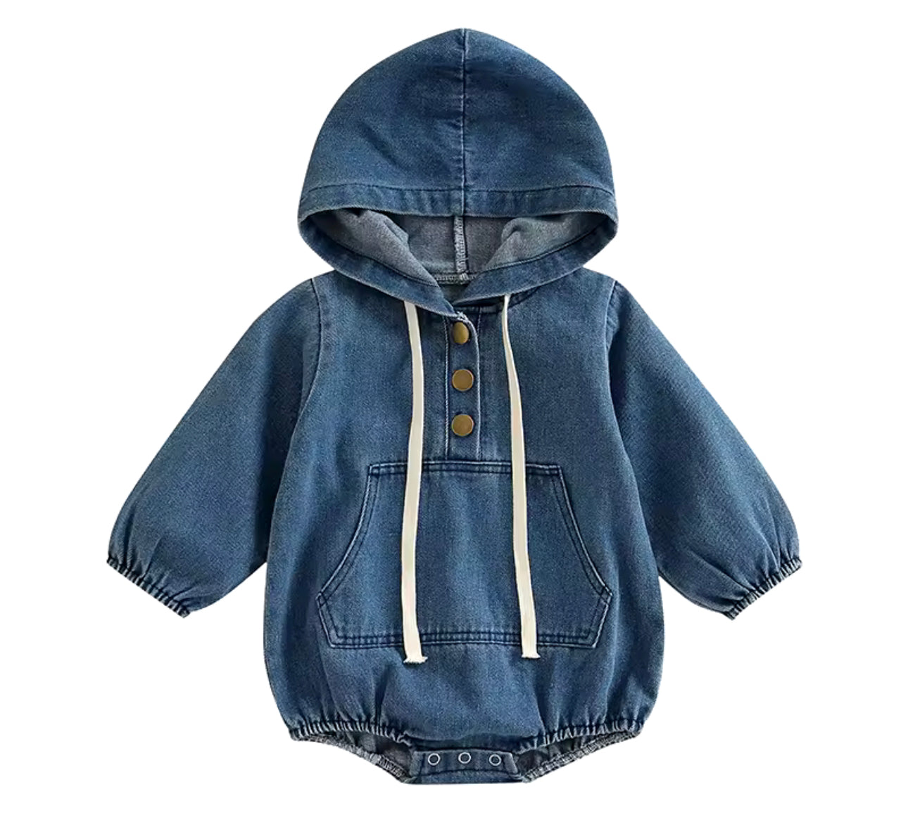 Denim hooded bubble
