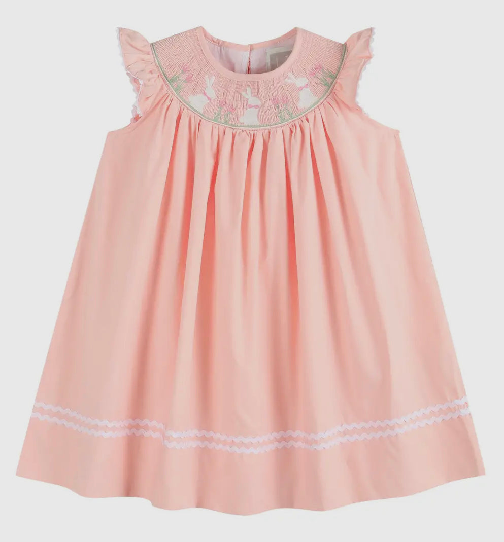 Pink smocked Easter dress