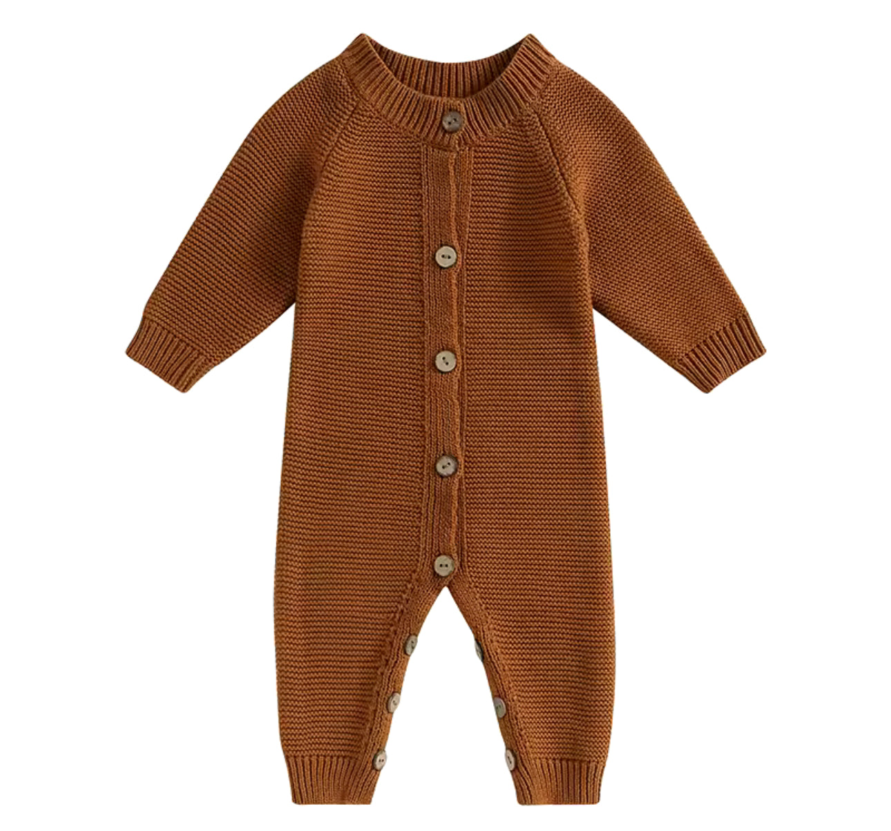 Brown knit sweater romper