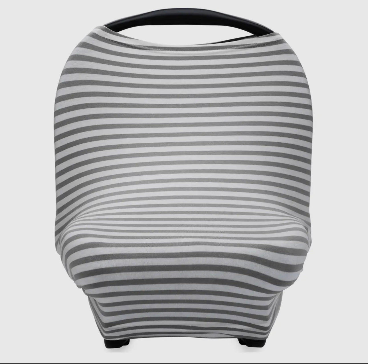 Multi use 4 in 1- car seat cover, nursing cover, shopping cart cover, high chair cover - gray/white stripes