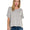 Ribbed striped oversized short sleeve top - sleet