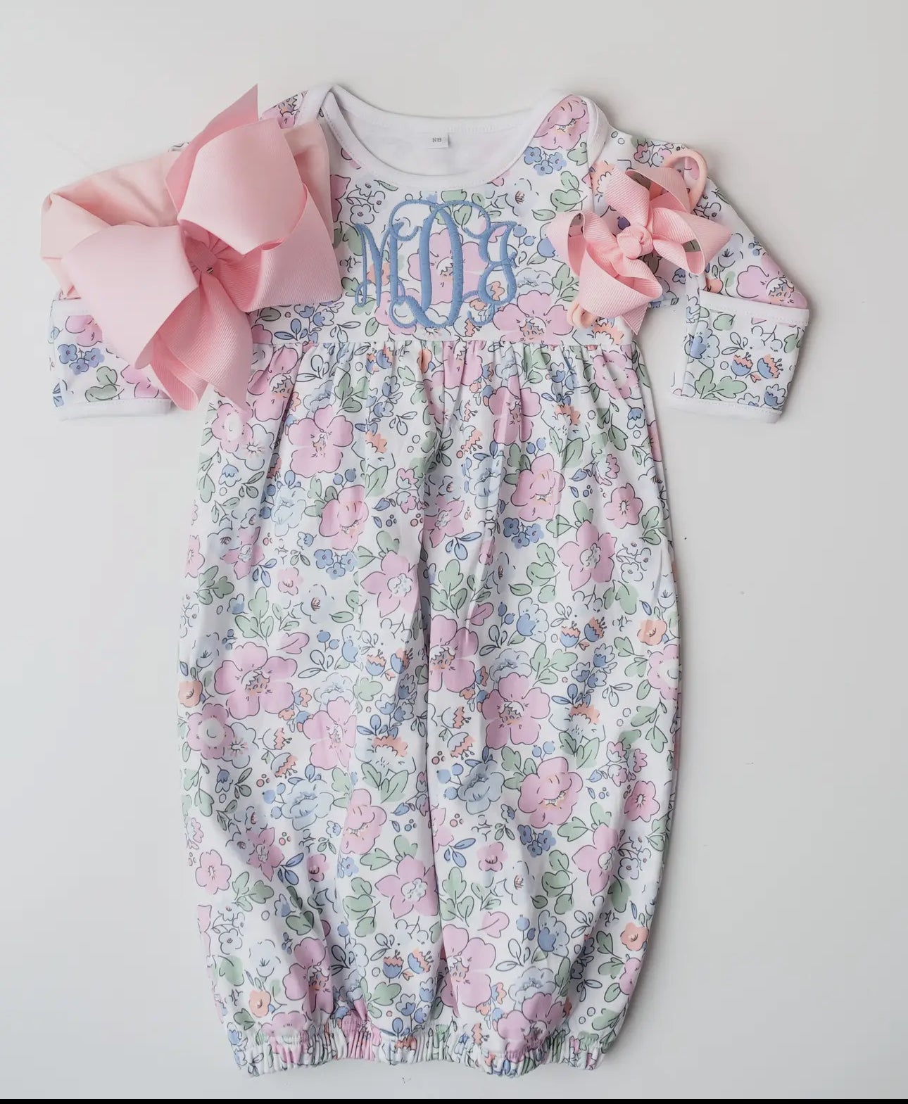 Floral newborn gown