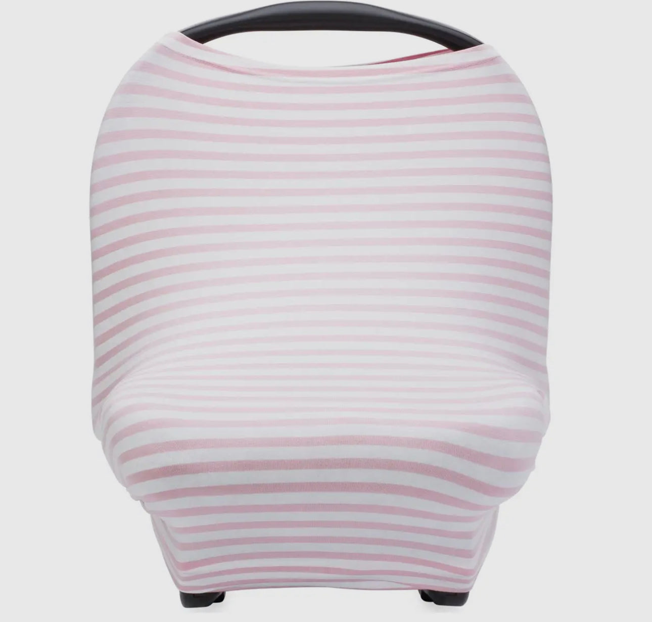 Multi use 4 in 1- car seat cover, nursing cover, shopping cart cover, high chair cover - white/pink stripe