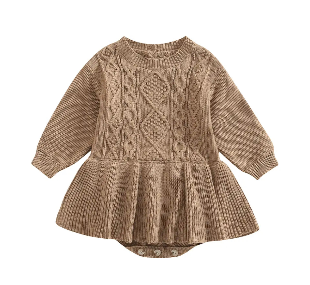 Brown knitted sweater romper