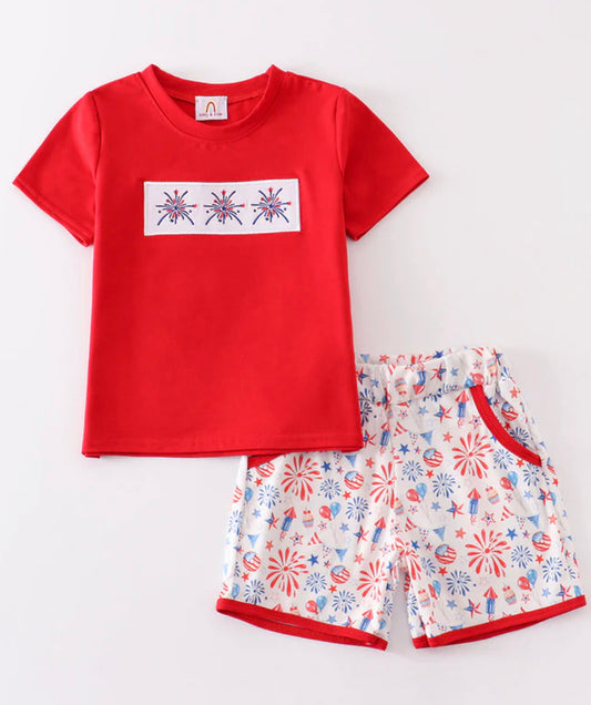 Firework boys short set