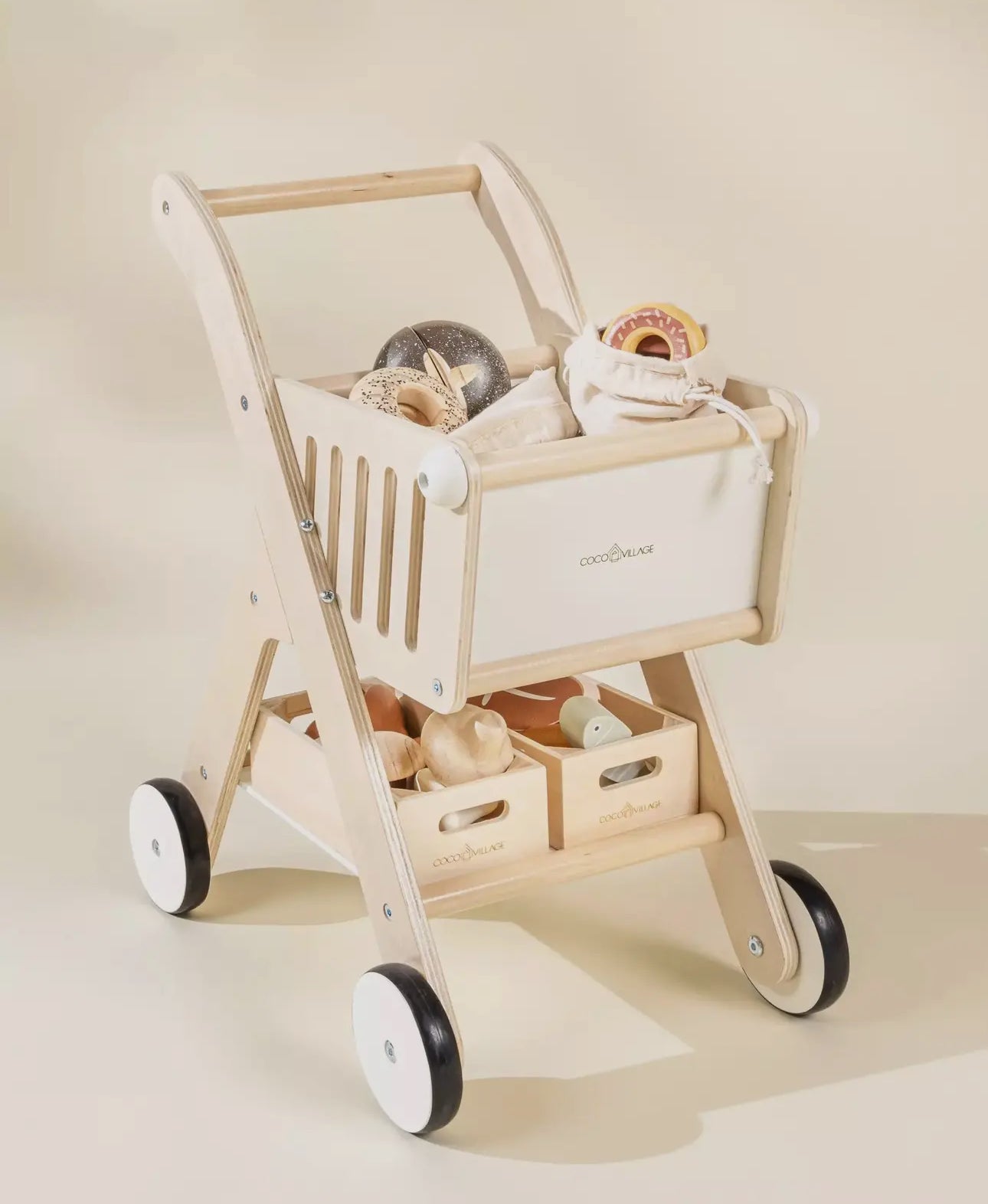 Wooden shopping cart