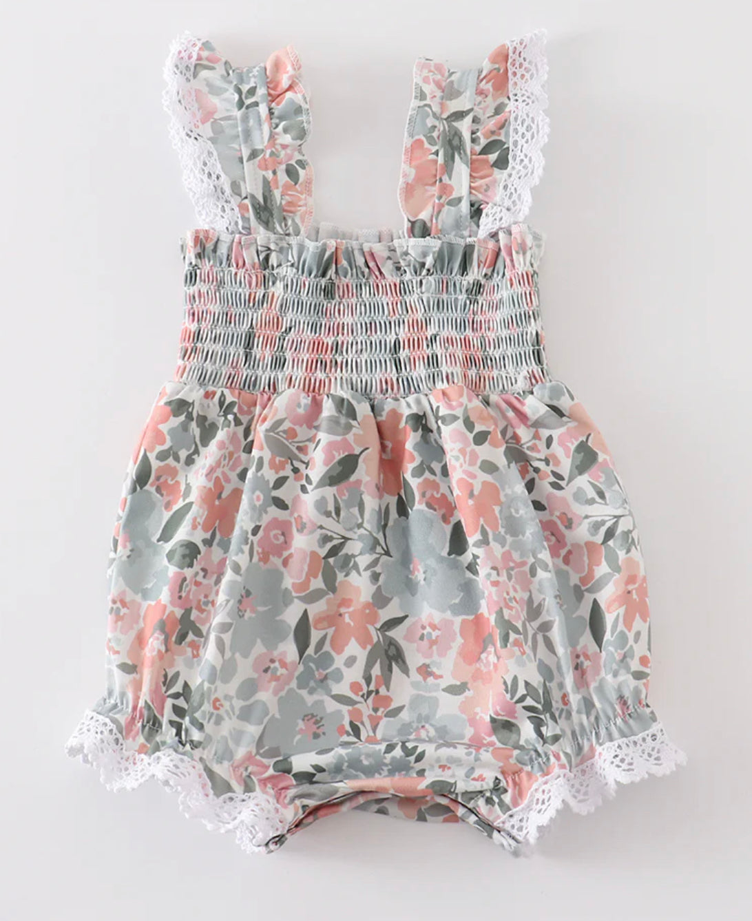 Sage floral girls bubble