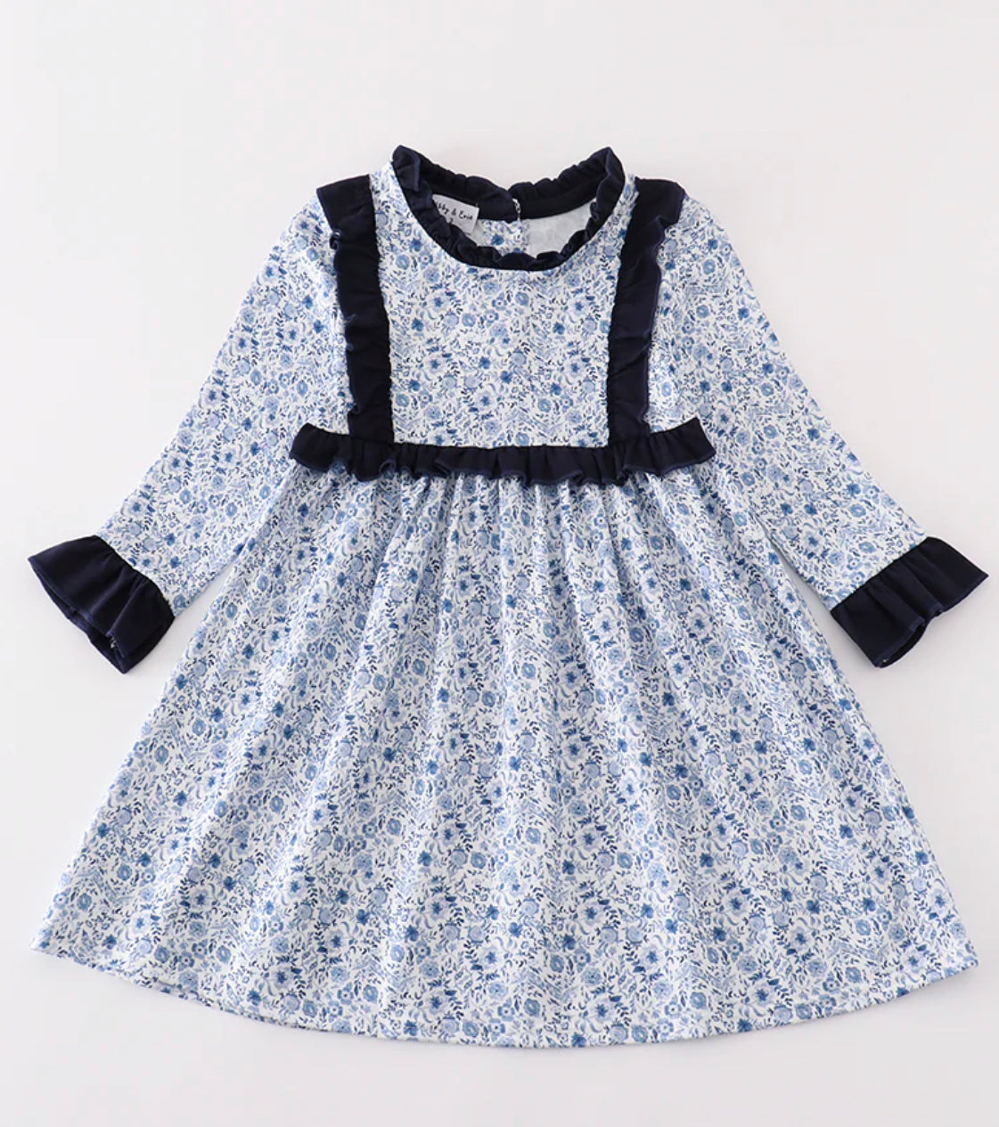 Blue floral girls dress- MAMA + ME set