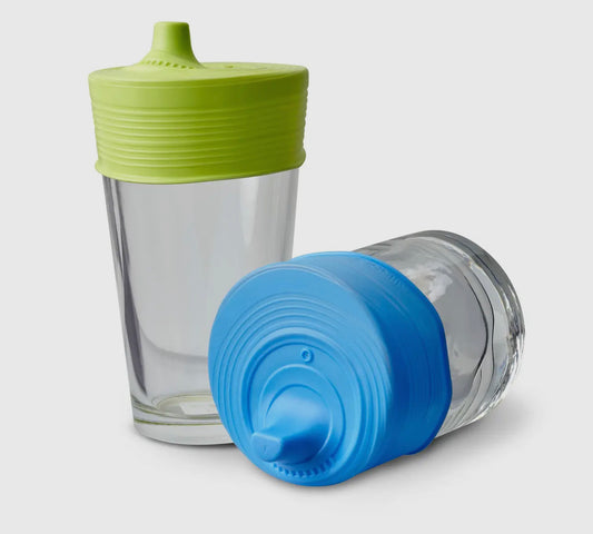 Stretchy silicone lids with sippy spout- fits any cup