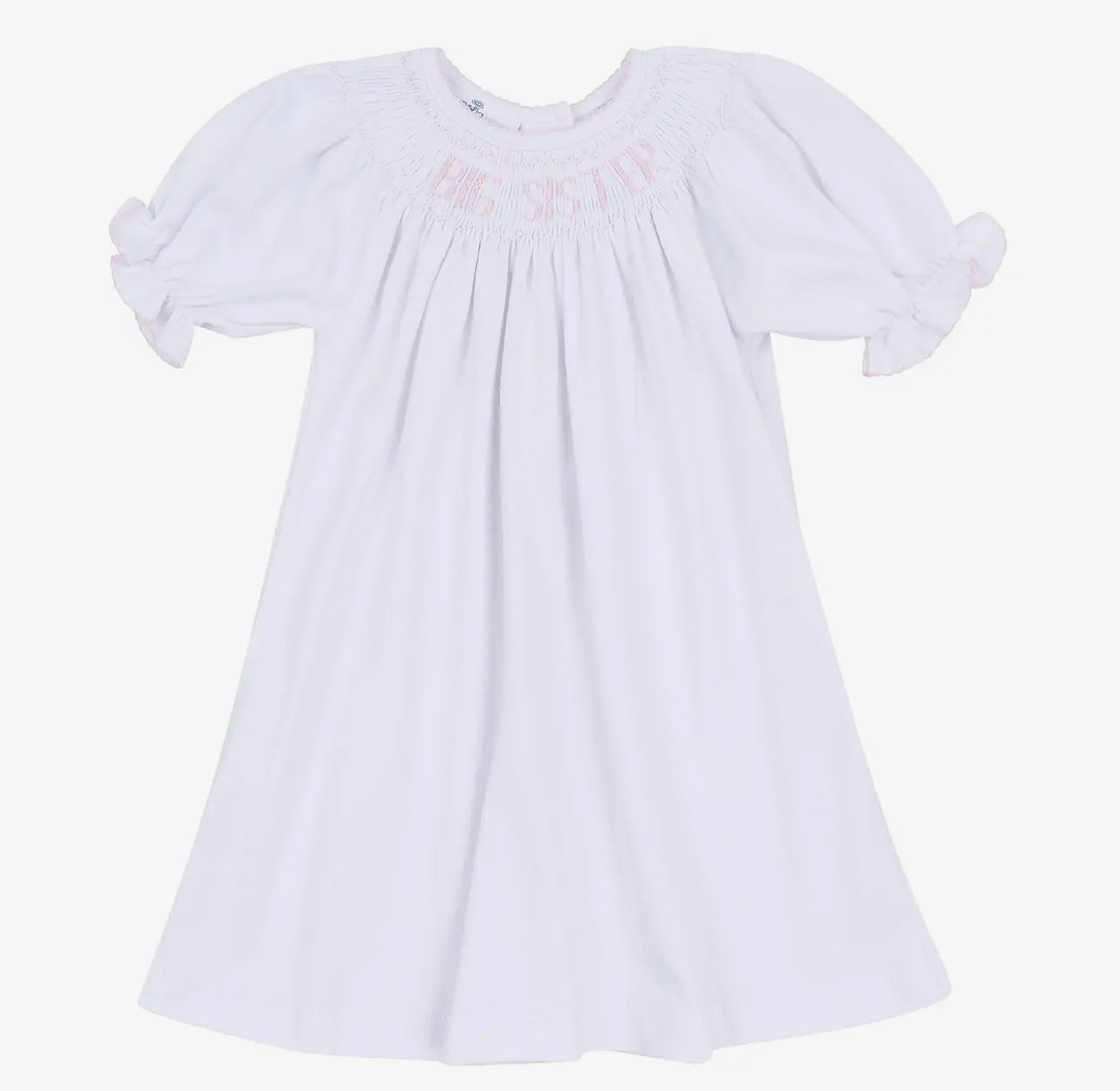 Big sister smocked dress- white