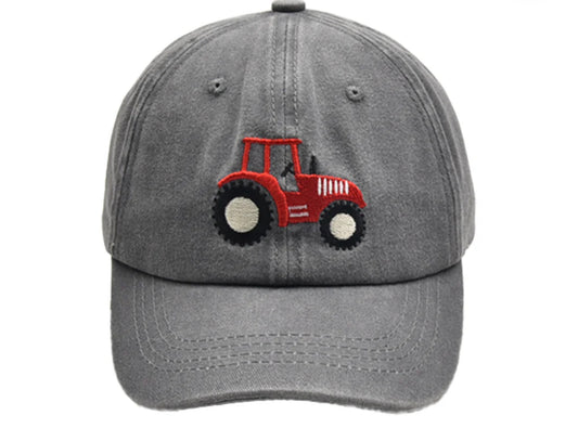 Red tractor embroidered kids hat