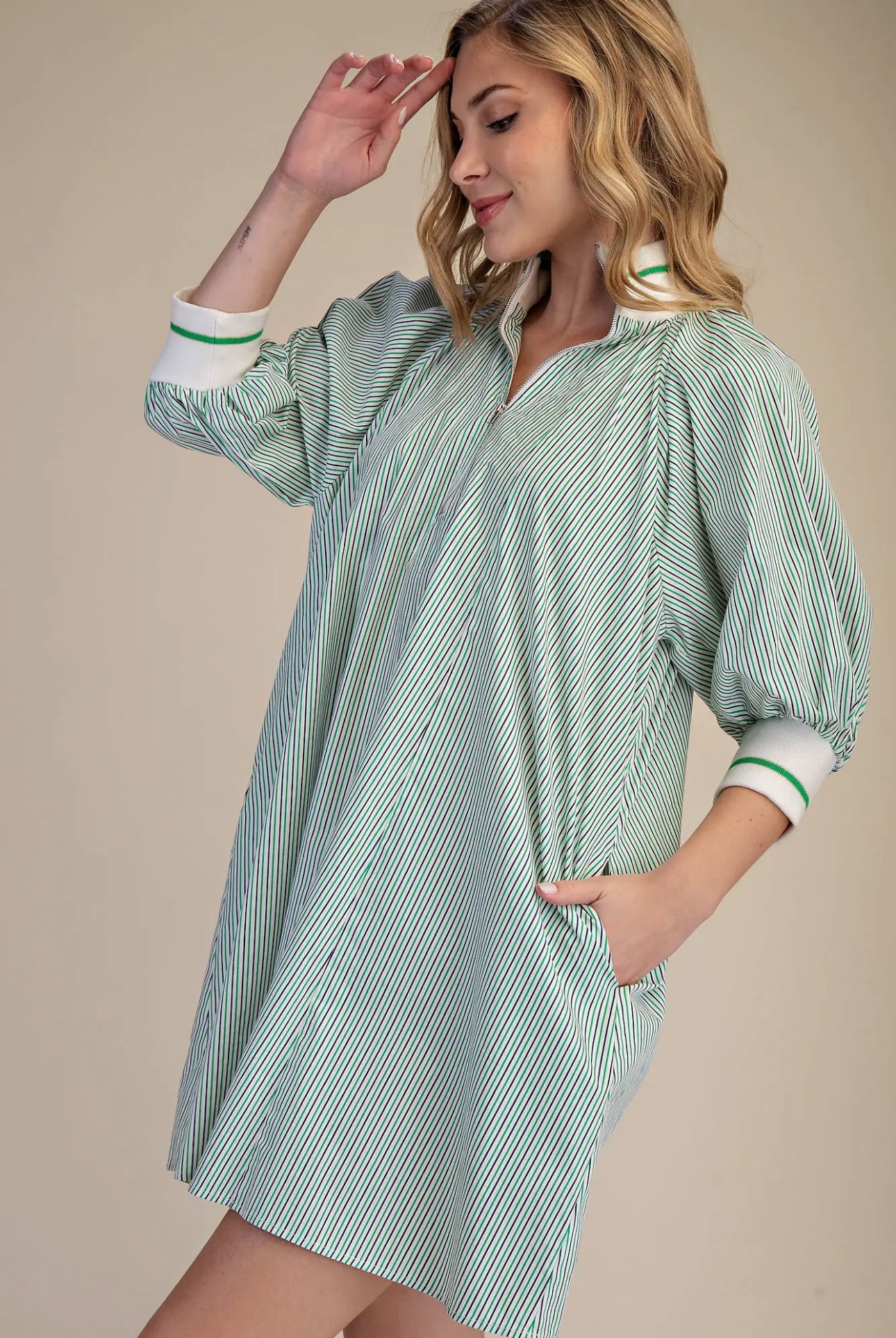 Striped green dress