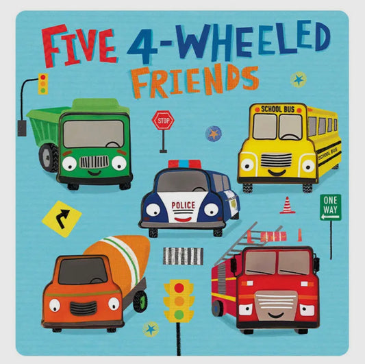 Wheeled friends touch & feel sound book