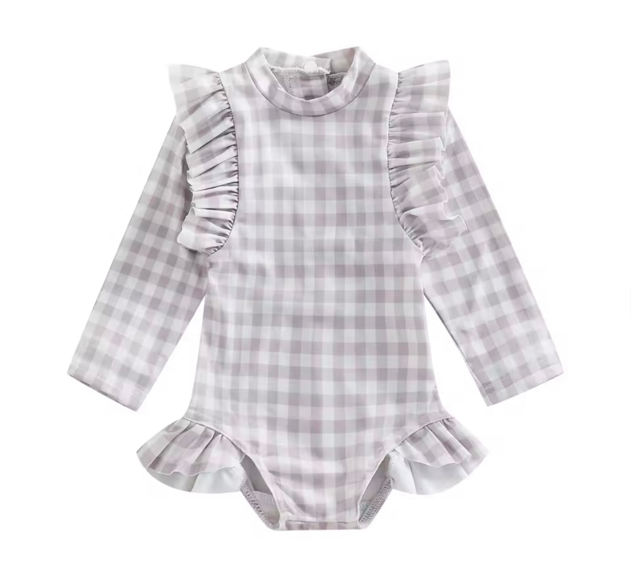 Grey gingham Rashguard