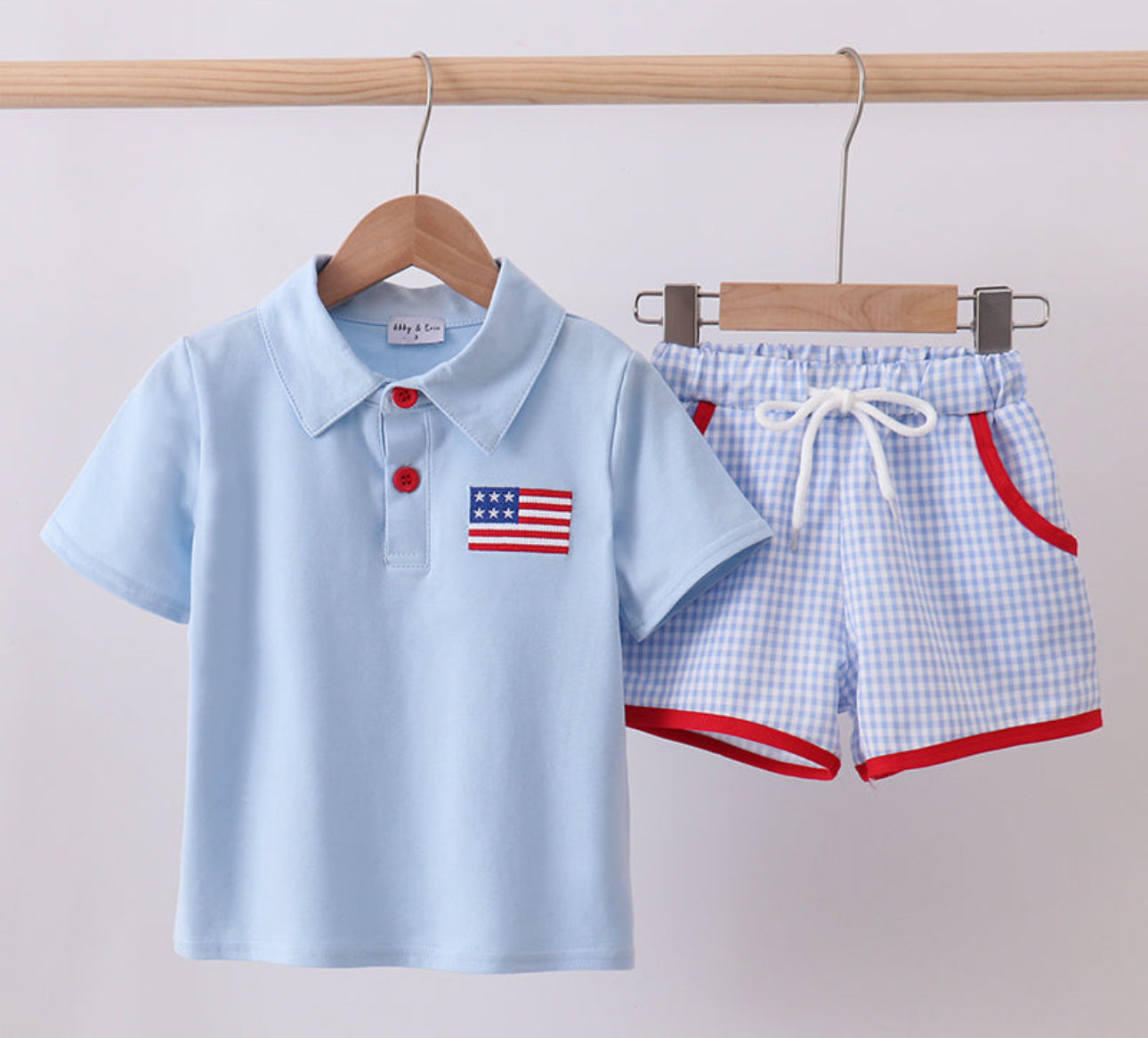 Blue flag boys short set