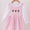 Pink gingham green man trio dress set