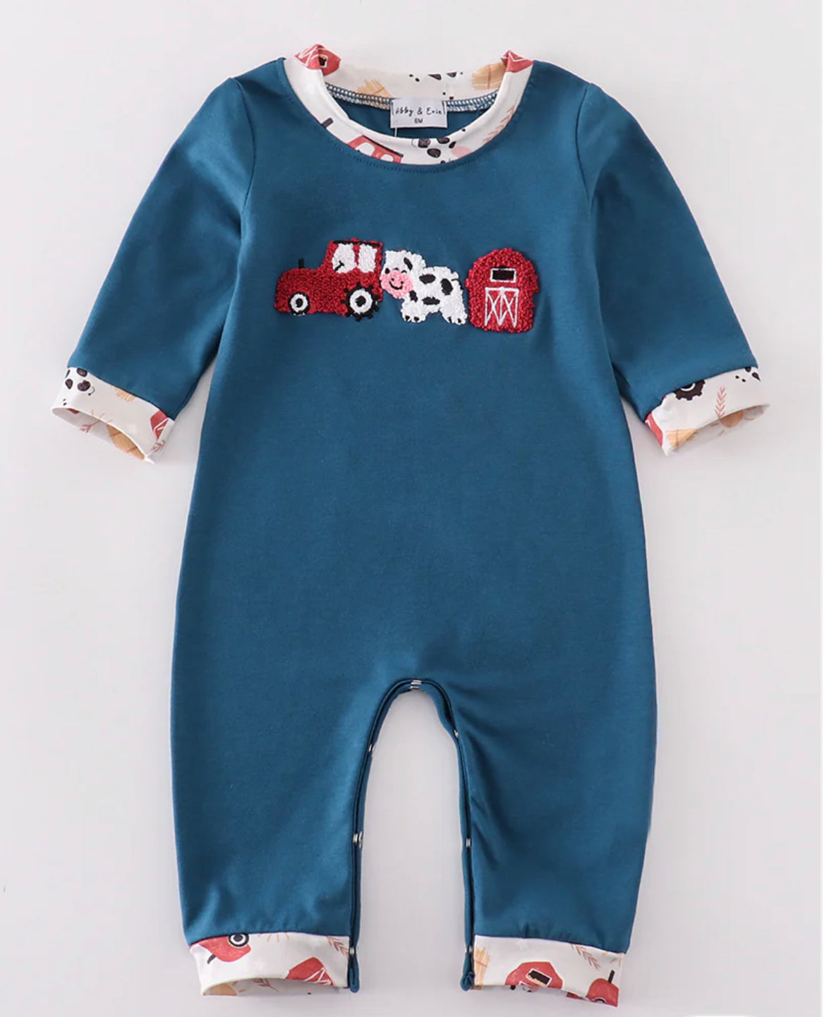 French knot farm romper