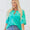Mint green blouse- L