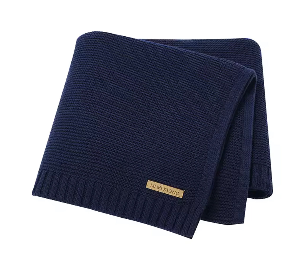 Knit baby blanket Navy